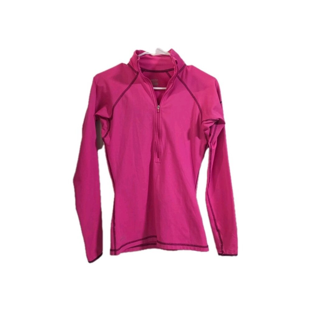 Nike Pro 1/4 Zip Pullover Jacket Running Women's Small Solid Hot Pink